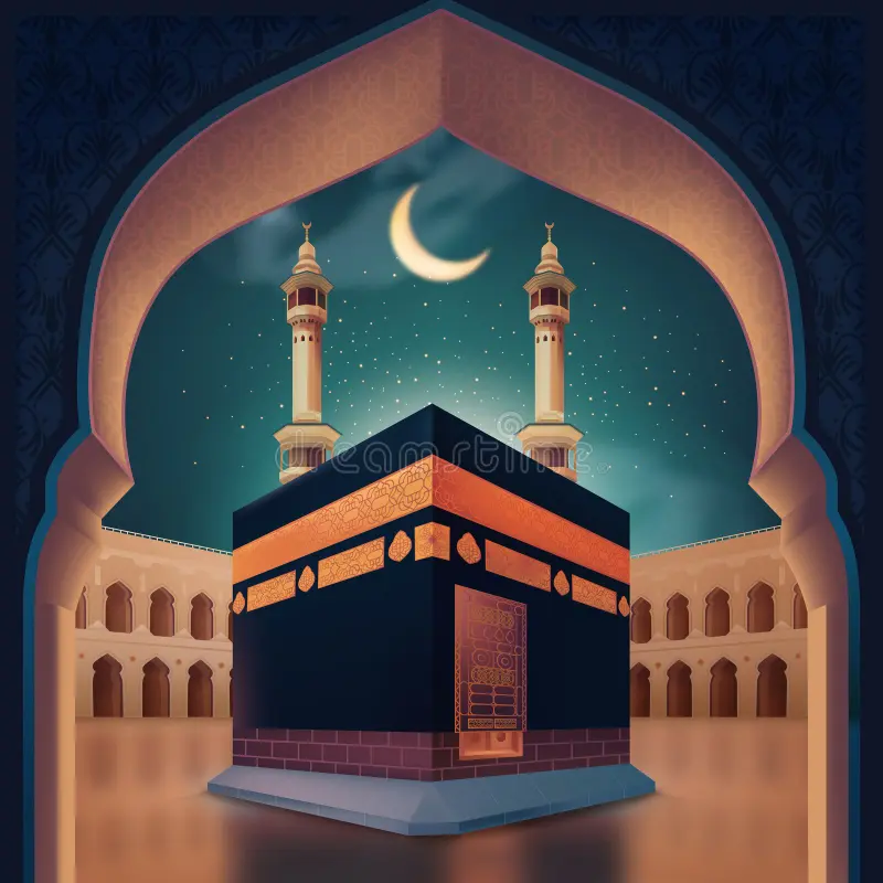 hajj background kaaba realistic 384161125